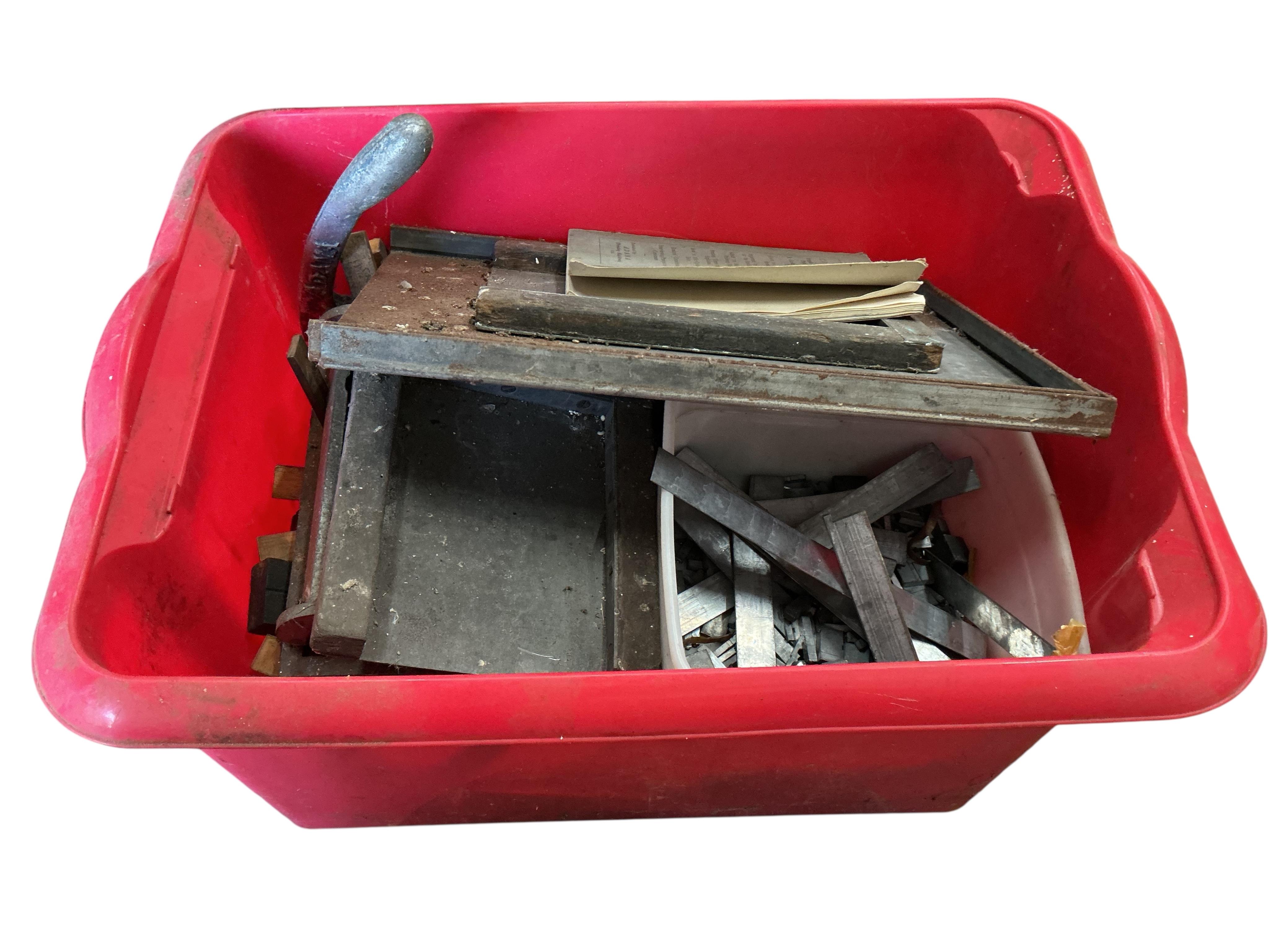An Adana eight-five printing press with a large quantity of assorted type face, trays, accessories etc.
